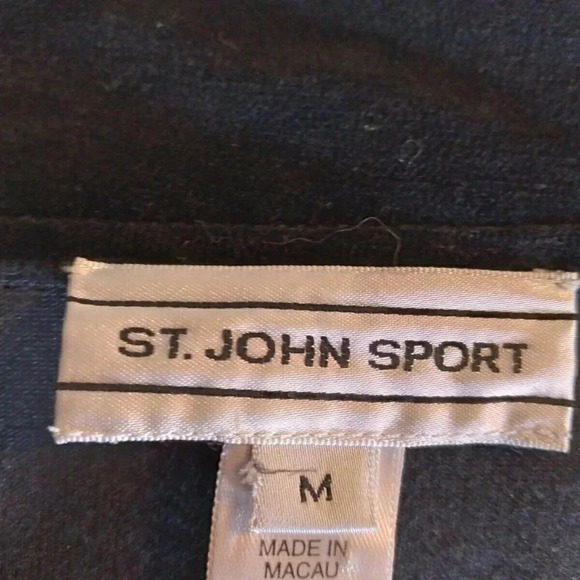 St. John Sport Velvet Sweater/ Cardigan Black Full Zip Sz M Bust 40 Le… - Picture 8 of 9